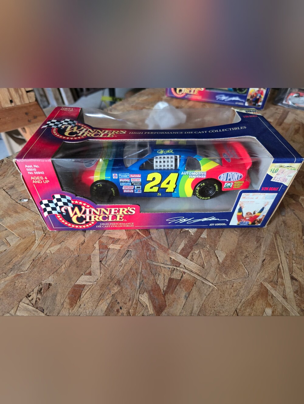 Jeff Gordon #24 Rainbow Racing Die-Cast Car - Blue/Red/Yellow